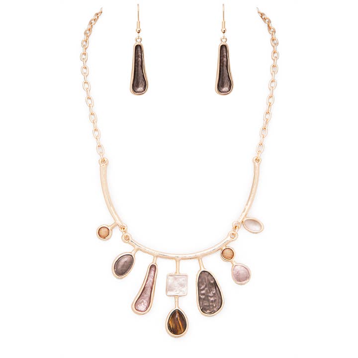 Artini Accessories - Wholesale Jewelry Set - Enamel Iconic Bib Statement Necklace Set4