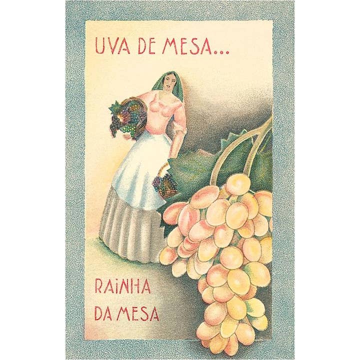 Found Image Press - Vendita all'ingrosso Set di cartoleria/cancelleria - Biglietto d'auguri FR-141 Etichetta di uva da tavola portoghese