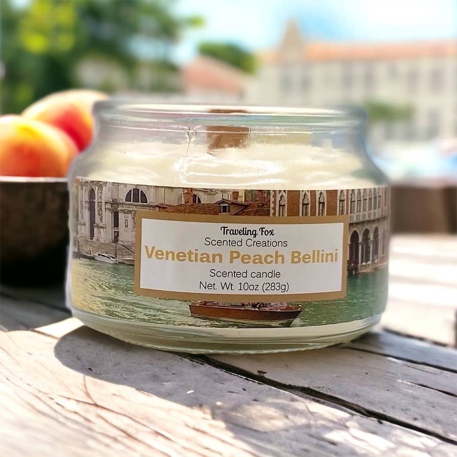 Traveling Fox Scented Creations - Wholesale Jar/Filled Candle - Venetian Peach Bellini Scented Candle2