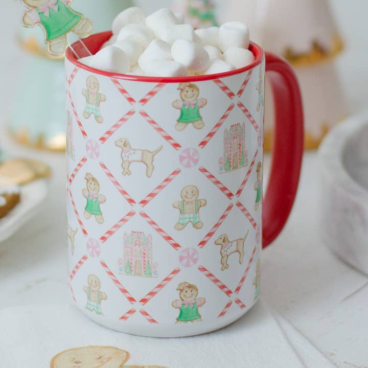 Caneca de Gengibre Trellis 15oz Tall Watercolor por atacado de Simply Jessica Marie