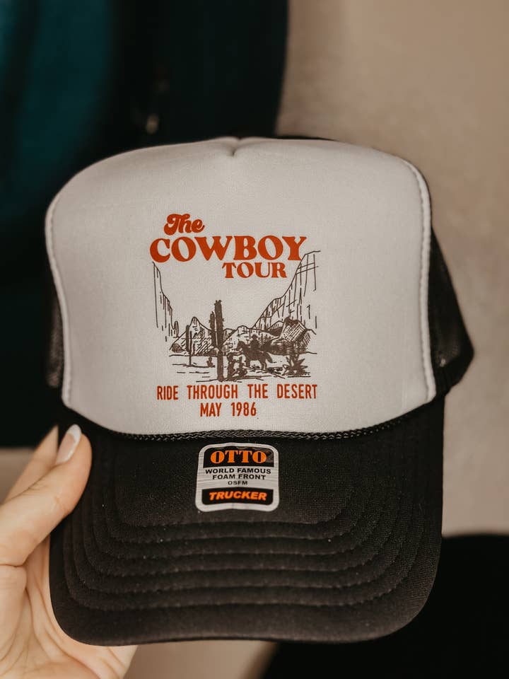 Cowboy Tour Trucker Hat for wholesale by Bar Tabs Wholesale