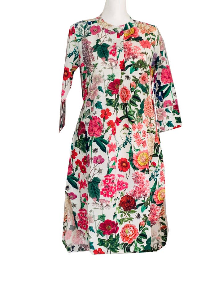 Vestido tipo túnica Susan - Flowerbed Blues para venta al por mayor de Rosehip Design