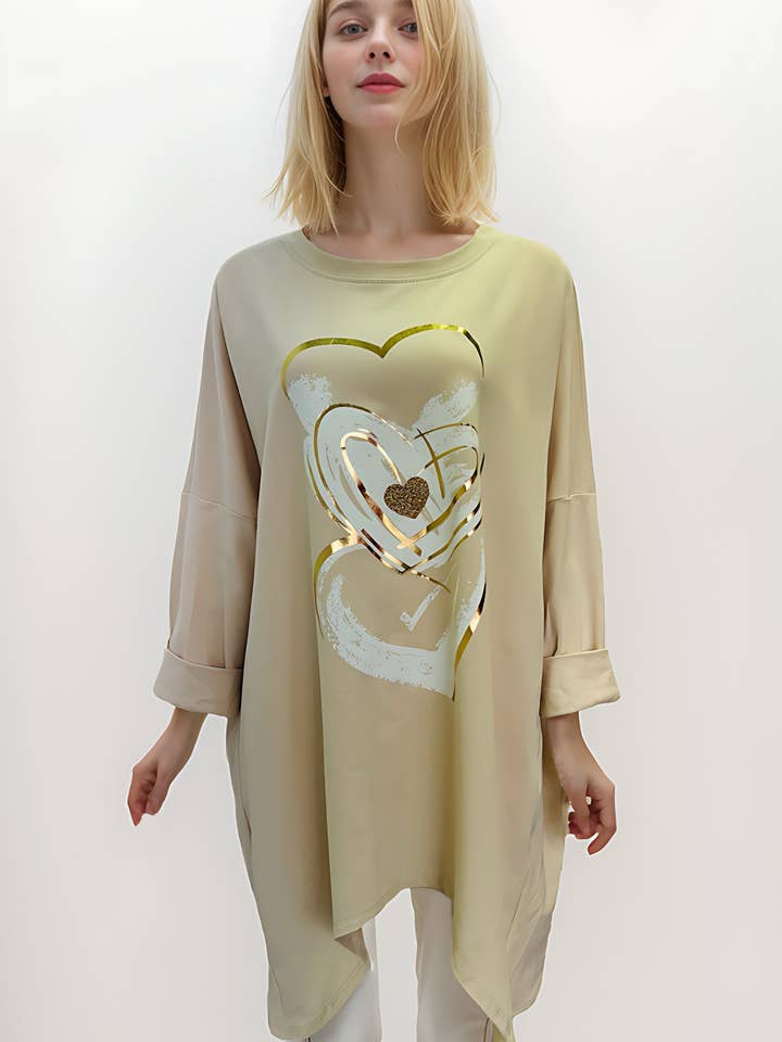 Haut à imprimé à double cœur pour la vente par Misstreat