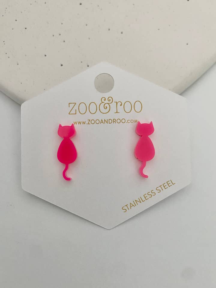 Katzen Acryl Ohrstecker | Katzenliebhaber Ohrringe für den Großhandel von zoo&roo