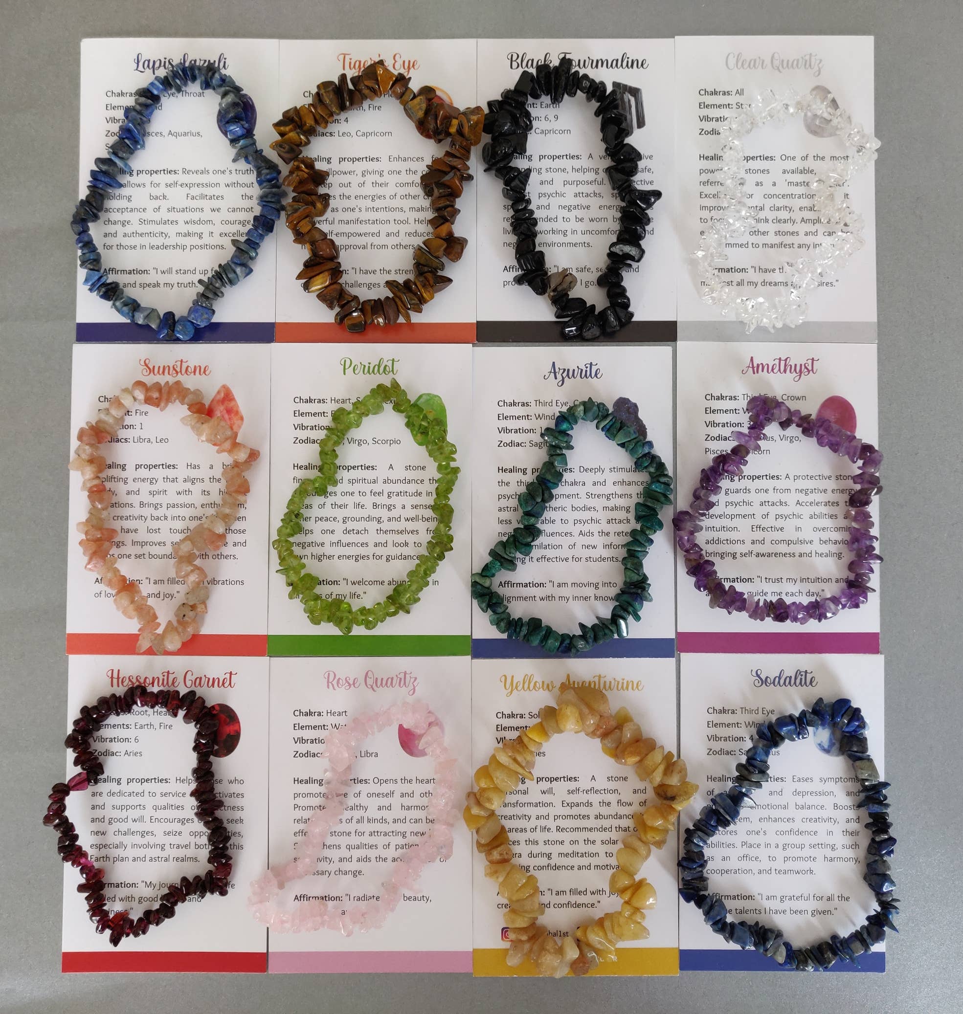 Engraved Heart Seven Chakra Bracelet | Wholesale Chakra Bracelets