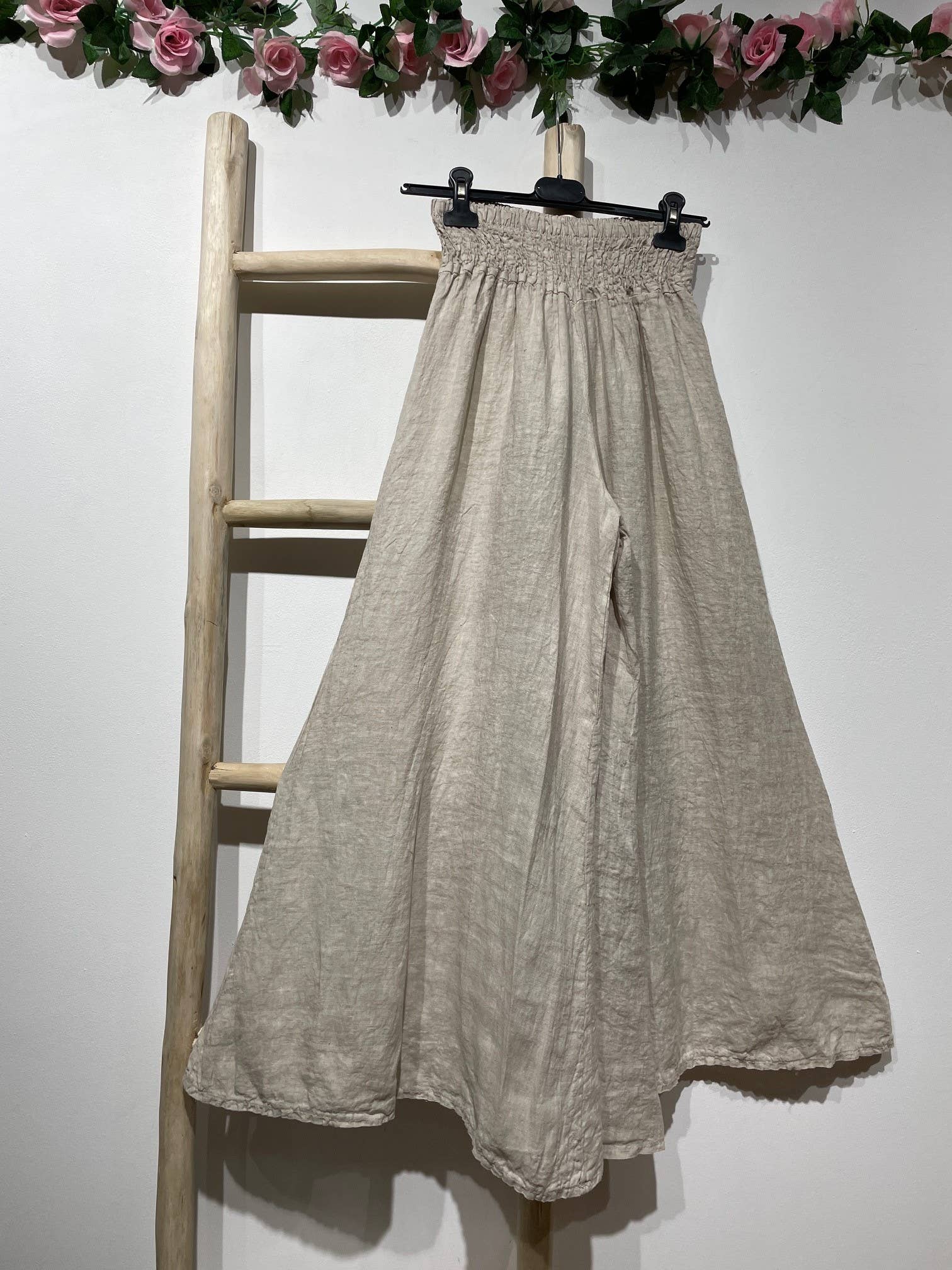 la maison des fibres naturelles - Wholesale Pants - Women's - Flared linen trousers 66031 100%LINEN65