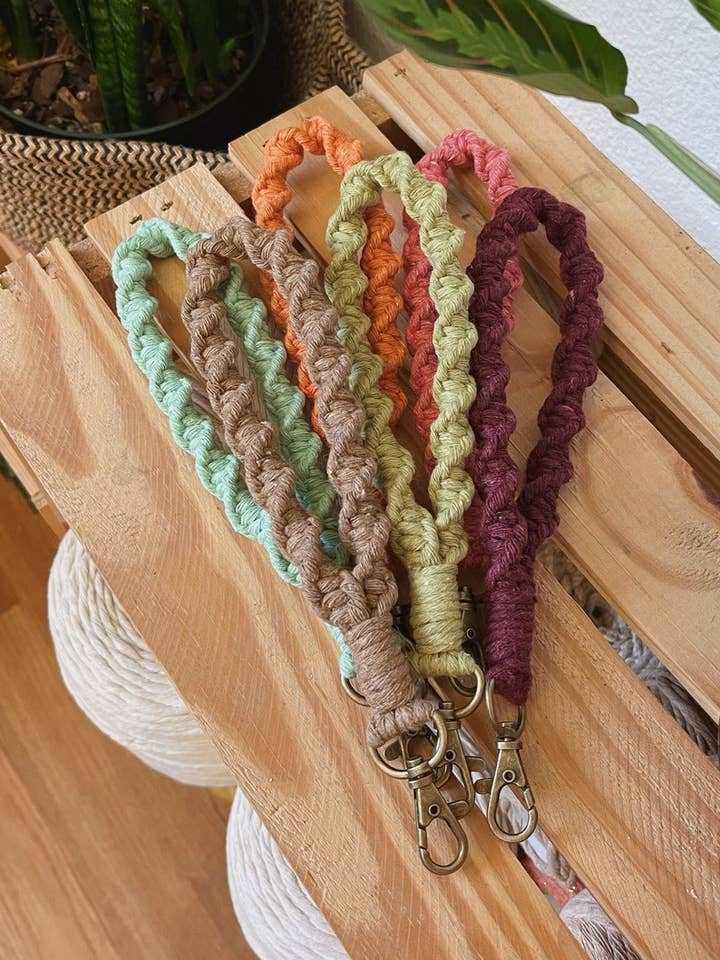 Twisted Macrame Wristlets | Fiber Keychains for wholesale by Birch + Being