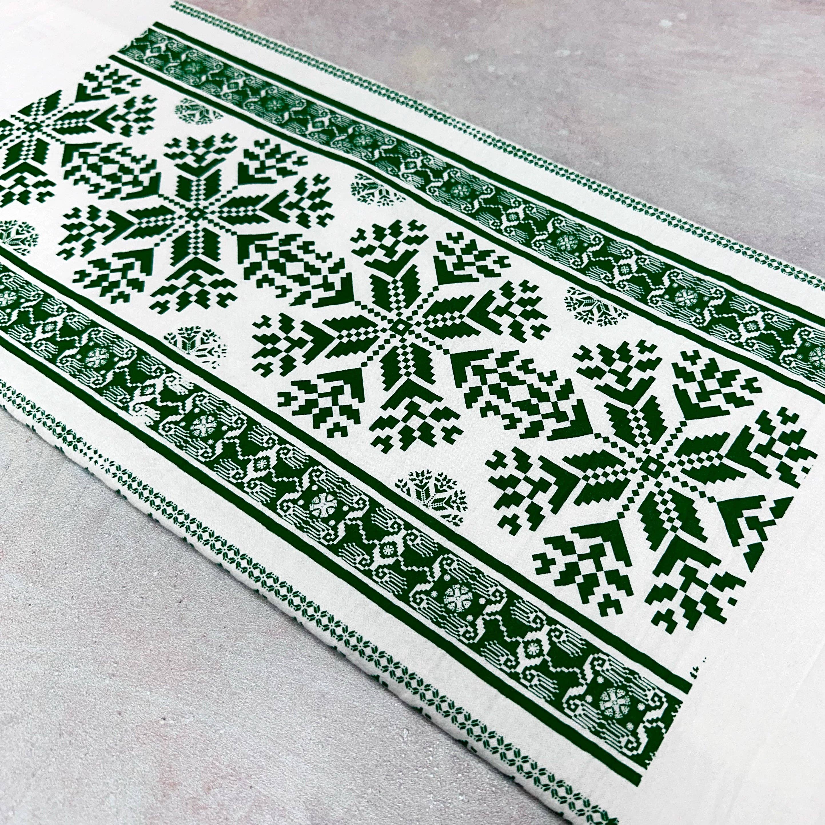 Tea and Linen - Wholesale Tea Towel - Green Tatreez Tea Towel2