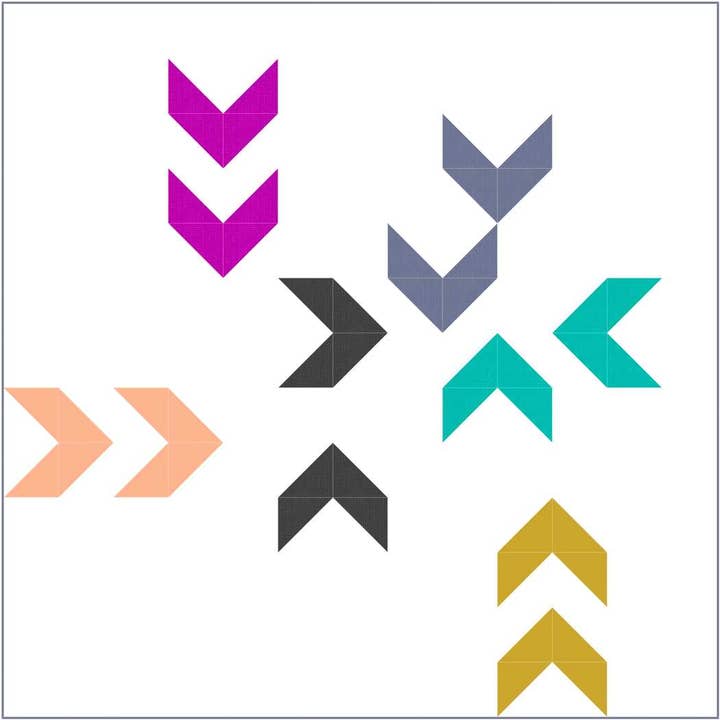 Lou Orth Designs - Wholesale Craft Sewing Kit - Busy Chevron quilt paper pattern