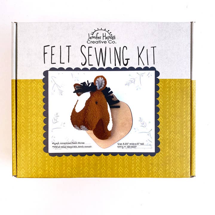 Jennifer Heynen Creative Co. - Wholesale Craft Sewing Kit - American Paint Horse Faux Taxidermy Felt Sewing Kit