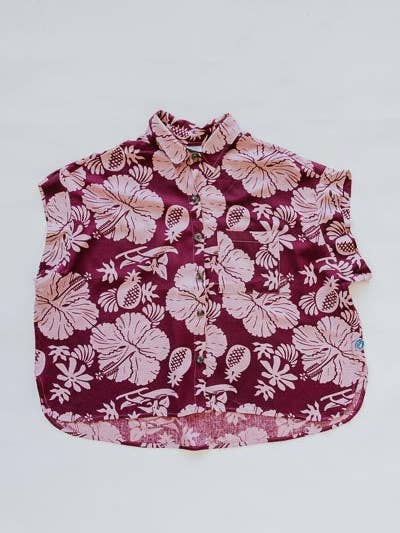 Aloha Boxy Button-up - Hana Garden for wholesale by Wings Hawaii