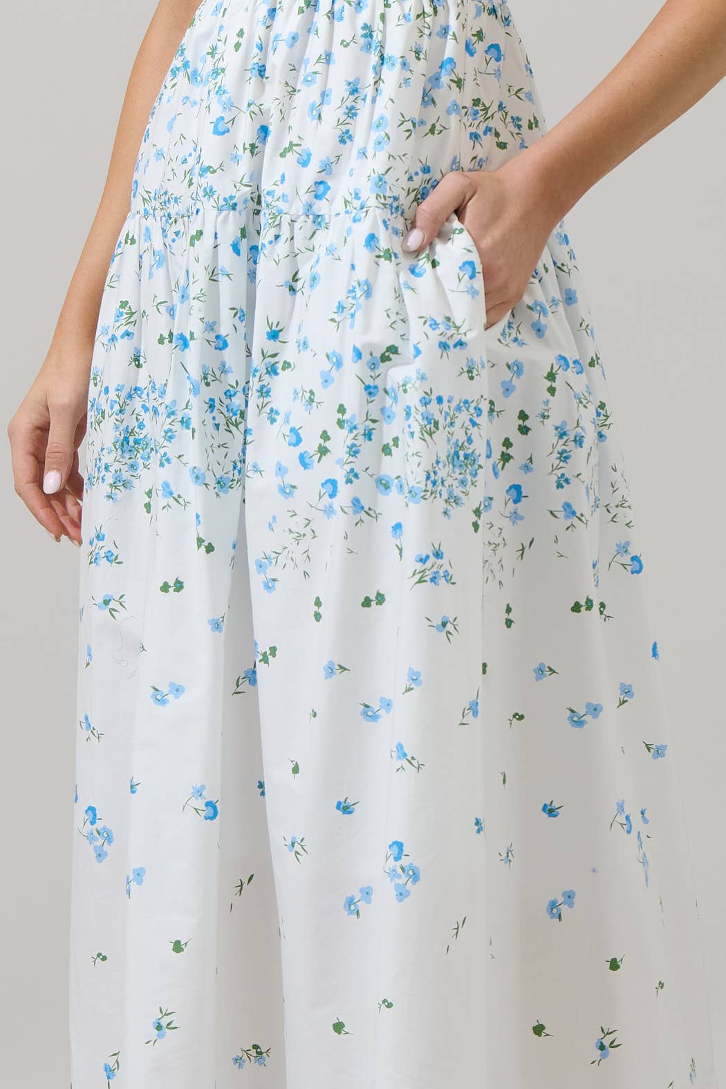 WHT BLUES GRN Miley Floral Thea Maxi Dress for wholesale on Faire3