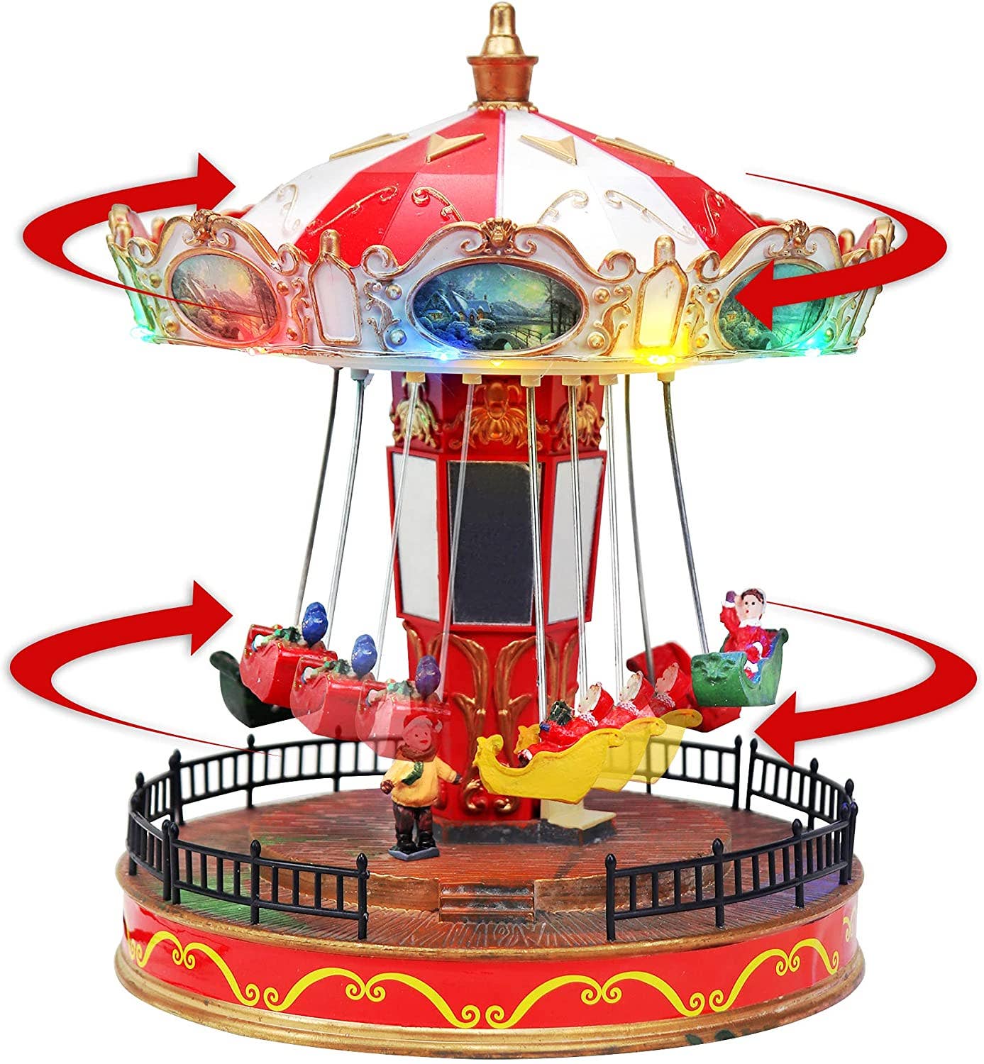 Top Treasures – Decoração de Natal por atacado – Vila de Natal animada de carrossel2