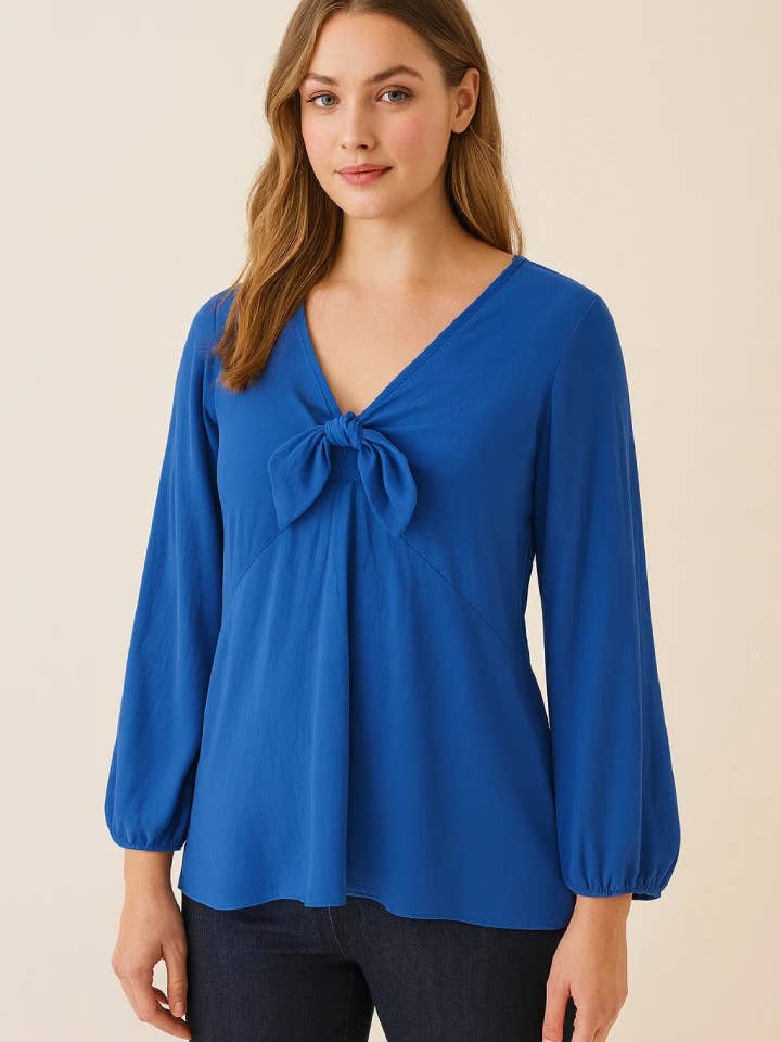 Striksluiting V-hals Lange Mouwen Oversized Tuniek Top voor wholesale door Miss Bold