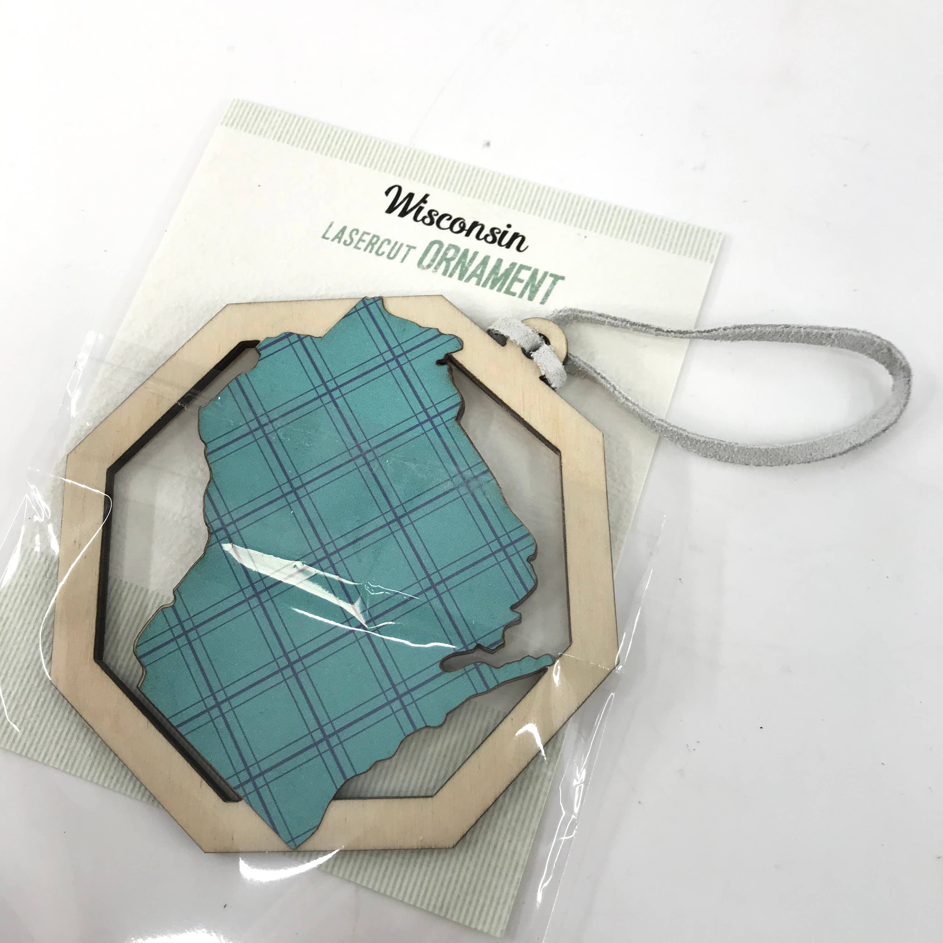 Makery Maven Co. - Wholesale Ornament - State Collection | Lasercut Wood Ornament with Paper Pattern2