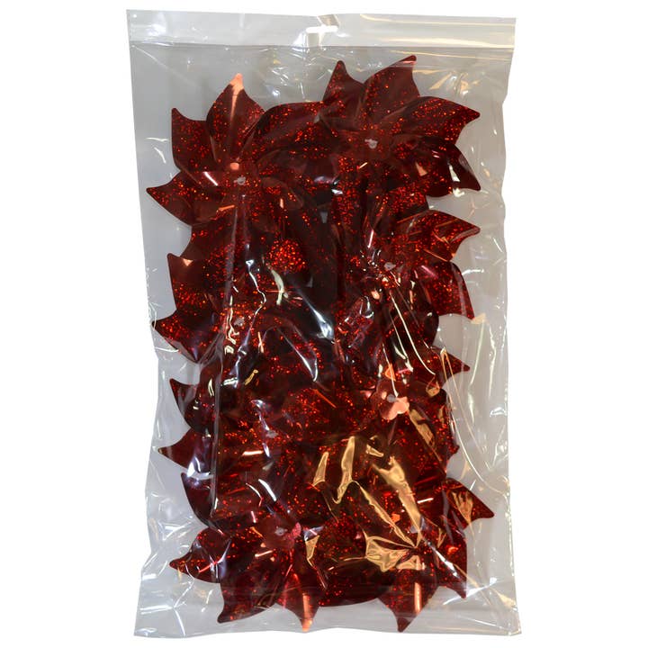 In the Breeze, LLC. - Wholesale Wind Spinner - Red Mylar Pinwheels - 8 PC