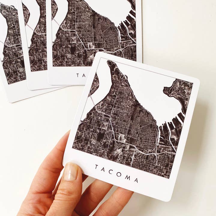 Turn-of-the-Centuries - Wholesale Magnet - Tacoma Washington Watercolor Map - Flex Magnet