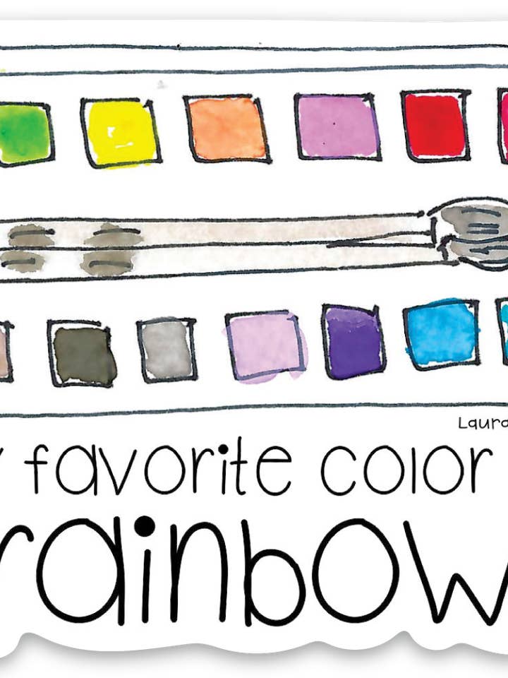 Vinyl Sticker - Rainbow Paint for wholesale by Laura Kelly Stickers