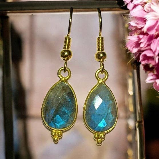 "HADLEY" øreringe i forgyldt labradorit for engroshandel hos TOURMALYN