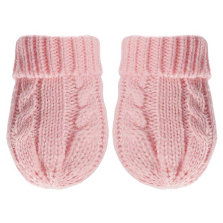 Mitaines unisexes en tricot torsadé pour bébés pour la vente par Lulabay