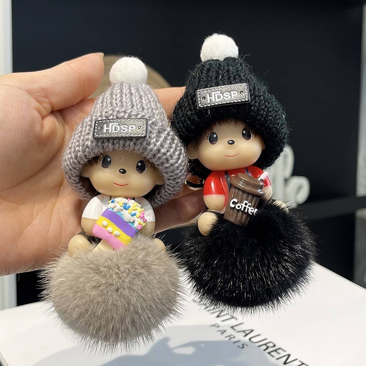 ACCITY - Wholesale Keychain - Unisex - CUTE CARTOON MONCHHICHI CAR KEYCHAIN PENDANT_CWMM250210