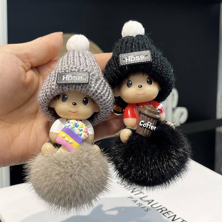 ACCITY - Wholesale Keychain - Unisex - CUTE CARTOON MONCHHICHI CAR KEYCHAIN PENDANT_CWMM250210
