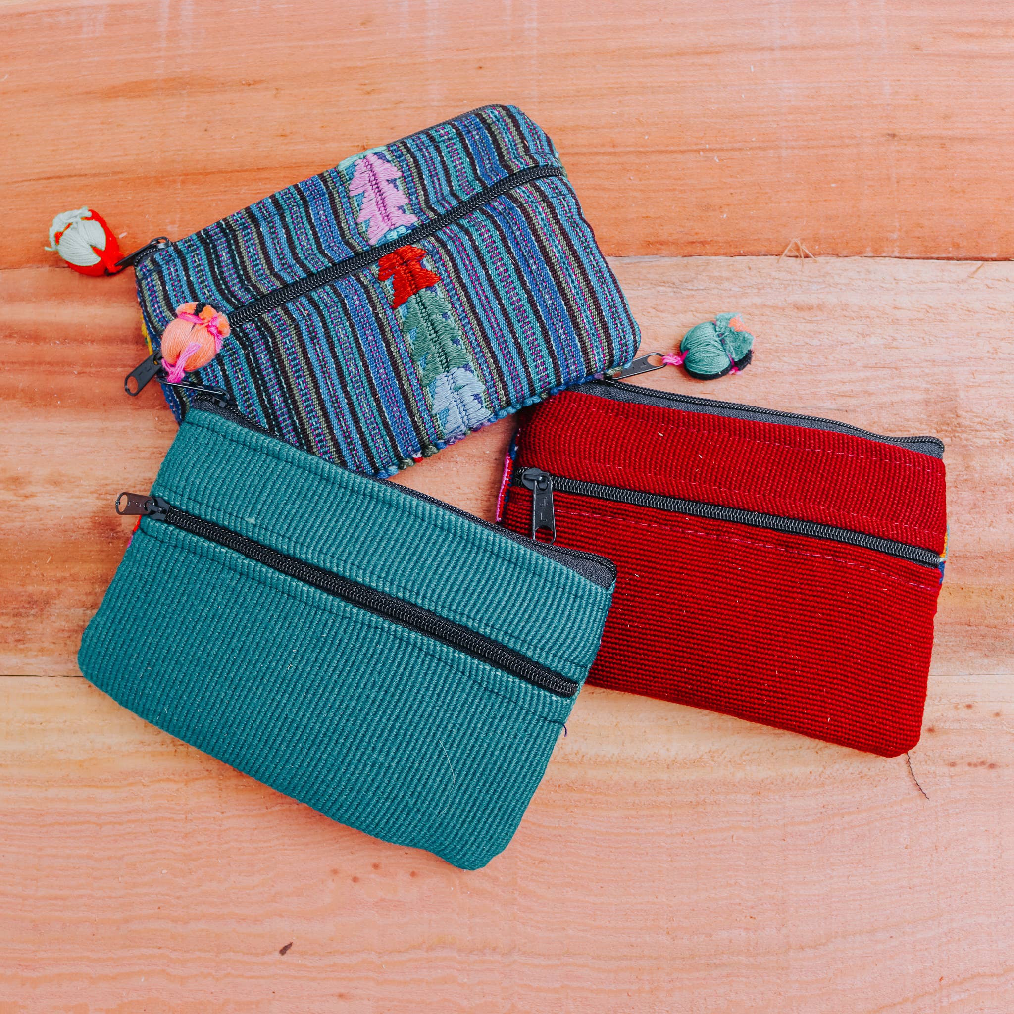Tipico Tico - Wholesale Coin Purse - Women's - Guatemala Coin Pouch Made From Upcycled Textile Variety Pack5