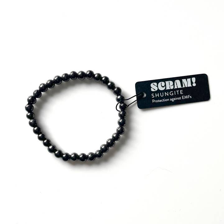 Batu Suci Handmade Jewelry & Aromatherapy - Wholesale Beaded Bracelet - Scram! Shungite Bracelet | EMF Protection Bracelet