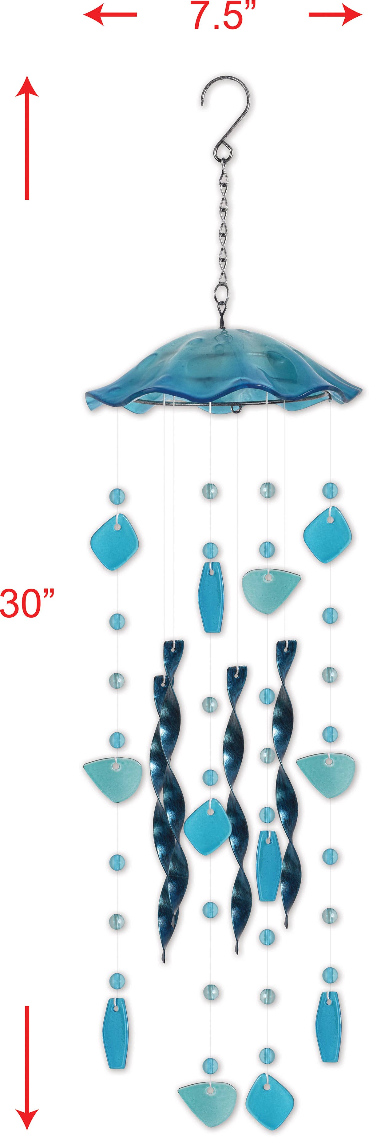Sunset Vista Designs - Wholesale Wind Chime - Jellyfish Chime - Blue 30"1