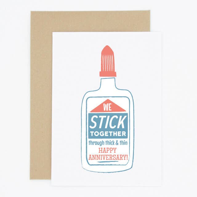 Vintage Label Glue Anniversary Card for wholesale by Madame Annie et Fils