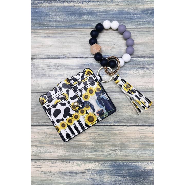 DESHENG ENTERPRISE - Wholesale Keychain Bracelet - SILICONE BEADED BRACELET CARD HOLDER KEYCHAIN 2