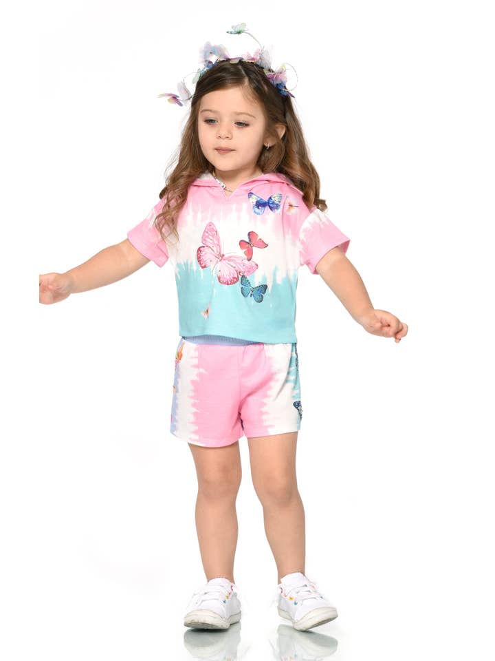 Rose Multi Short imprimé papillon en vente sur Faire1