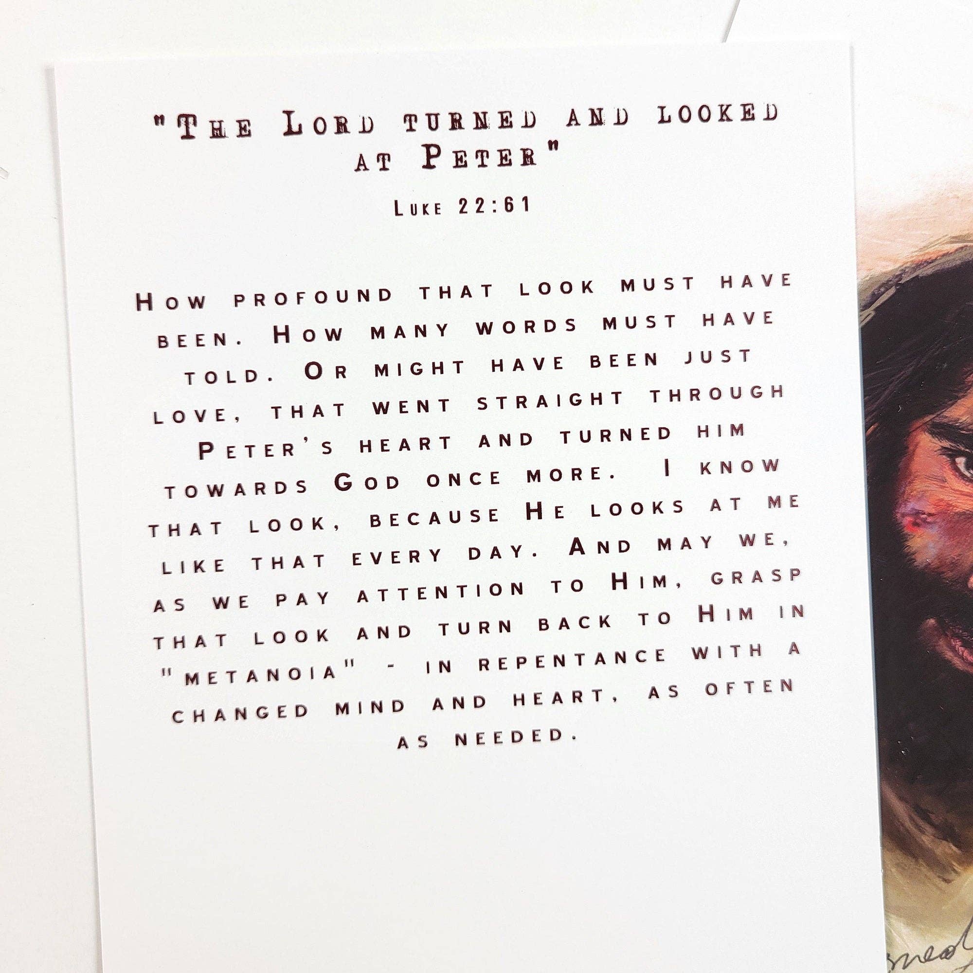 Open Journey - Wholesale Religious Card - The Lord looked at Peter - Prayer Card2