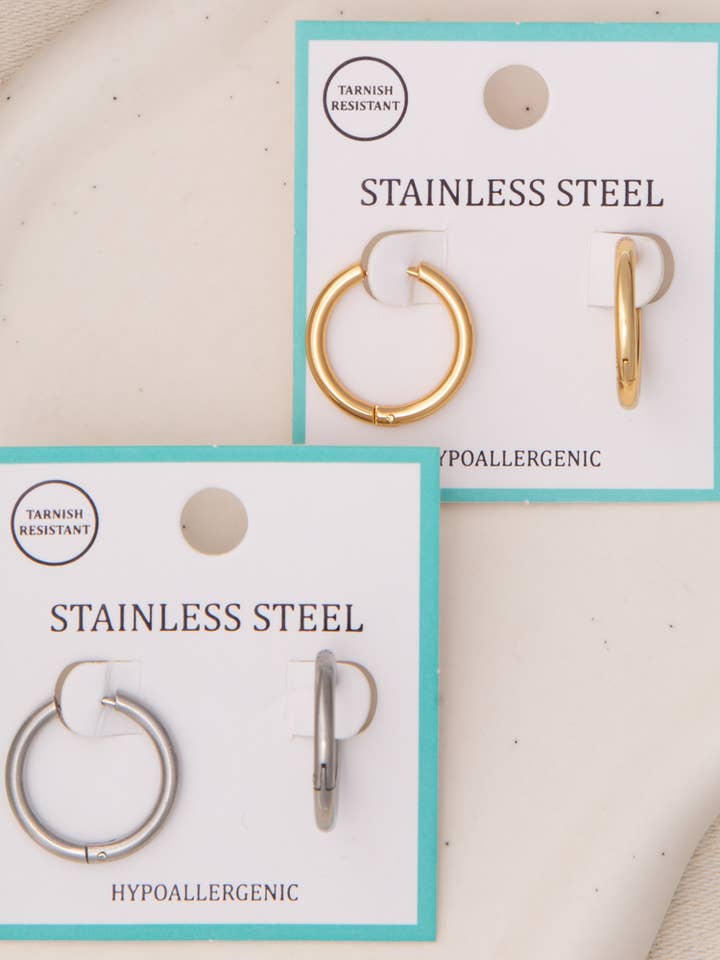 Click Top Huggie Hoop Earrings for wholesale by SP Sophia Collection