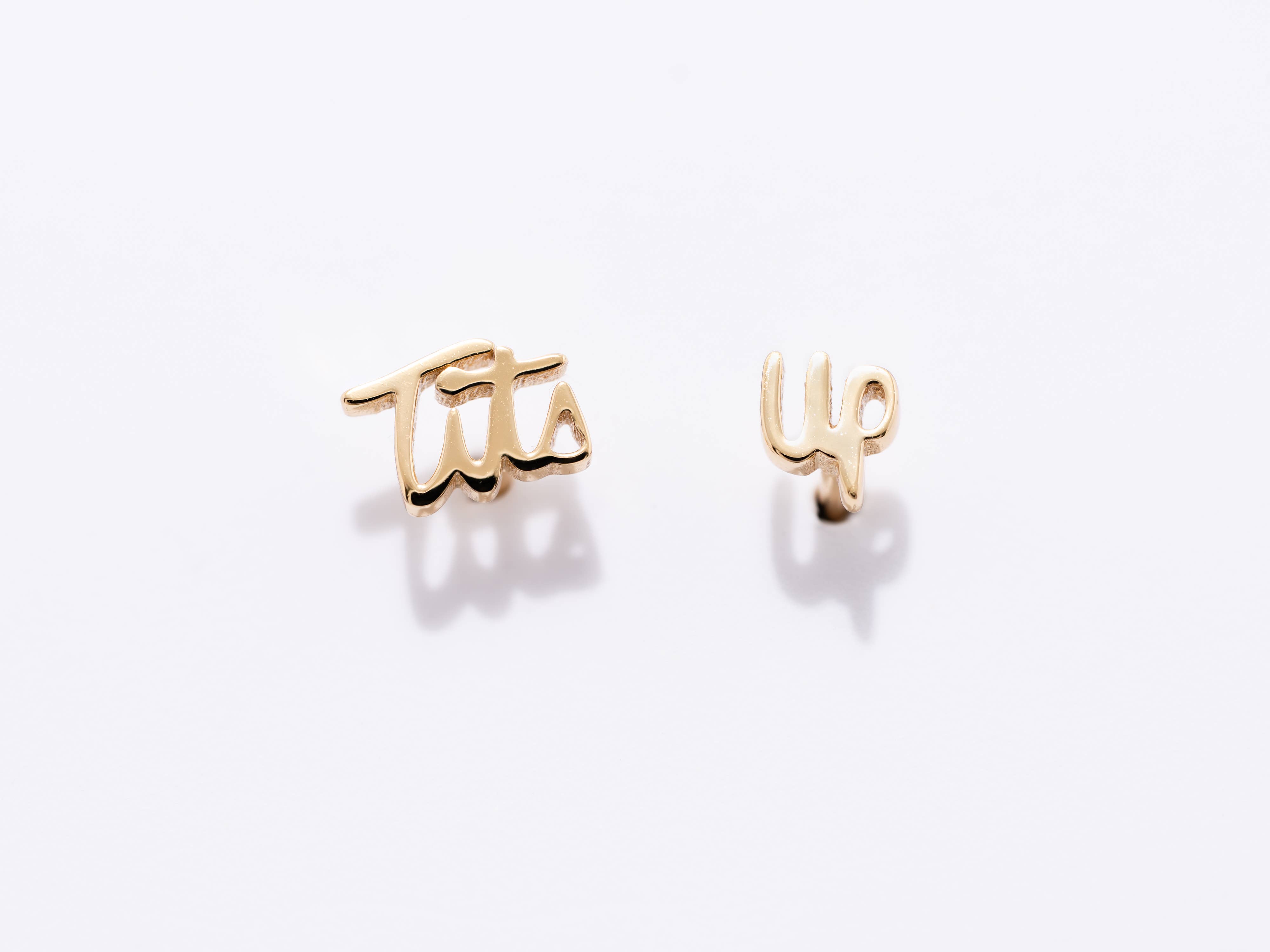 Larissa Loden - Wholesale Stud/post earrings - Tits Up Stud Earrings - 14K Gold Plate or Sterling Silver
