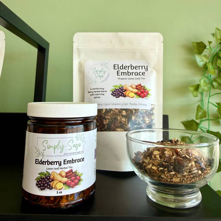 Elderberry Embrace Organic Loose Leaf Tea Blend for wholesale by Simply Sage