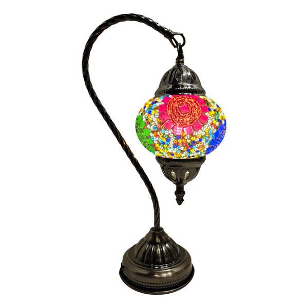 Hanging Mosaic Desk Lamp - Multi color circles for wholesale by Access by Mediterranean Concepts