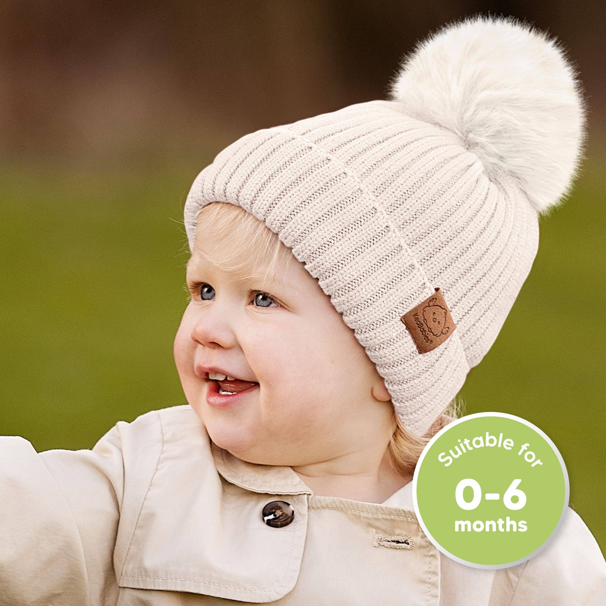 Rust KeaBabies 2-Pack Pom Knitted Beanie for wholesale on Faire1