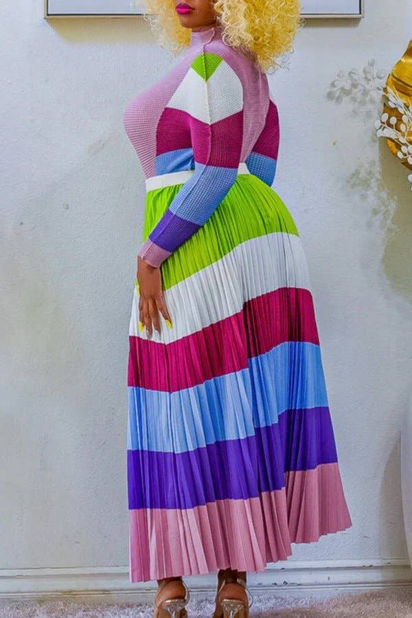 Aria Romance - Wholesale Top & Skirt Set - Women's - Pleated Print Two-Piece Set3