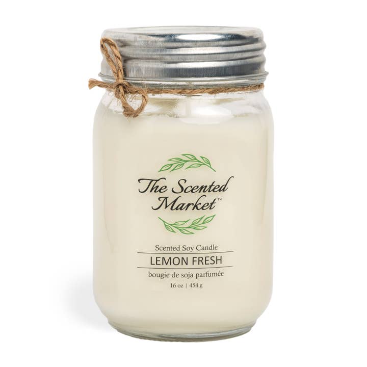 Candela di cera di soia LEMON FRESH 16 oz per la vendita all'ingrosso da parte di The Scented Market
