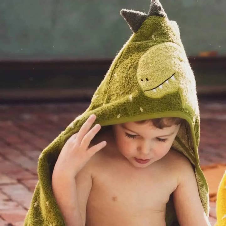 100% Cotton Dinosaur Baby Hooded Towel & Swaddle Blanket for wholesale by Joy Gift London