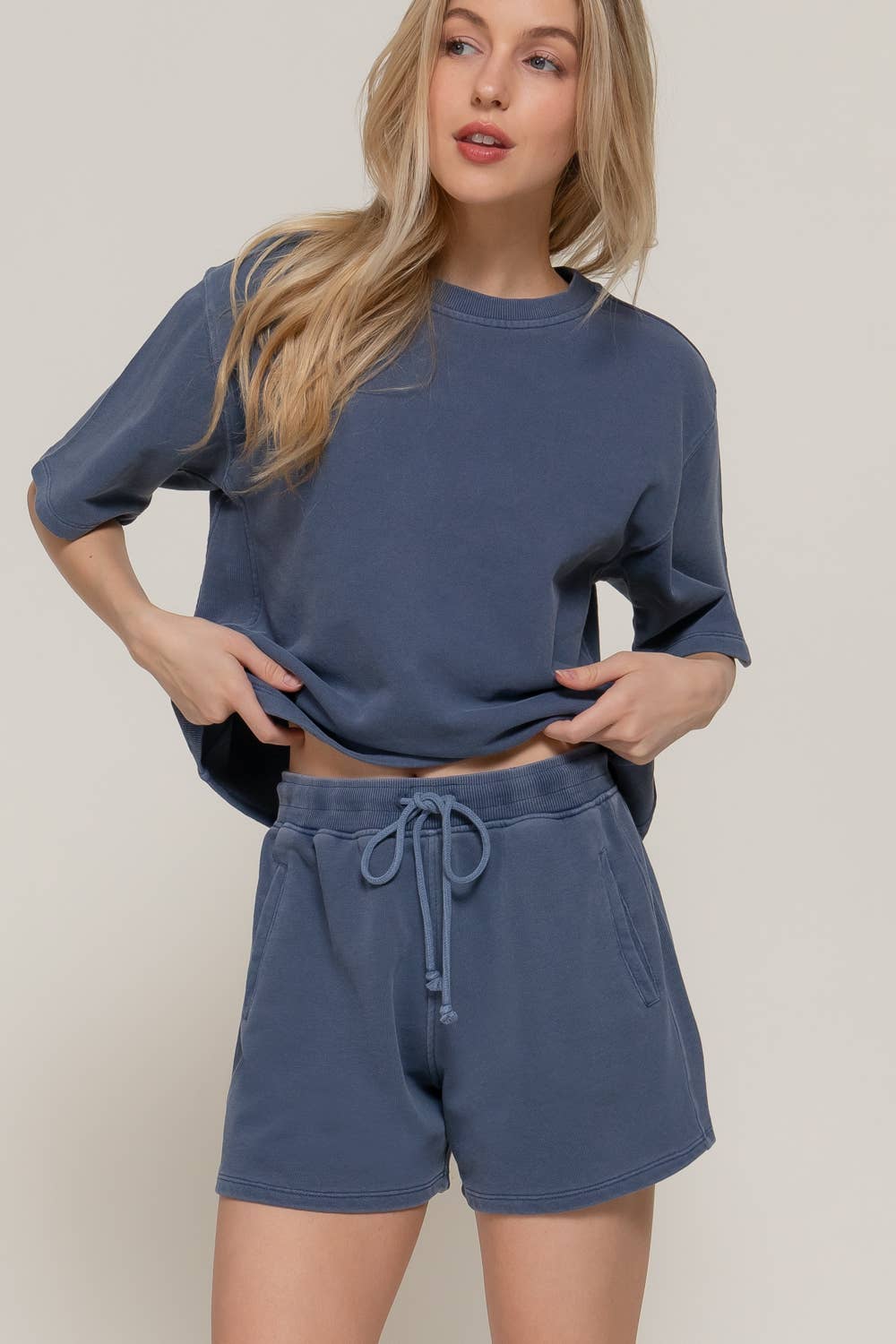 Active Basic | Active USA - Wholesale Lounge Shorts - Women's - Garment Washed Terry Shorts16