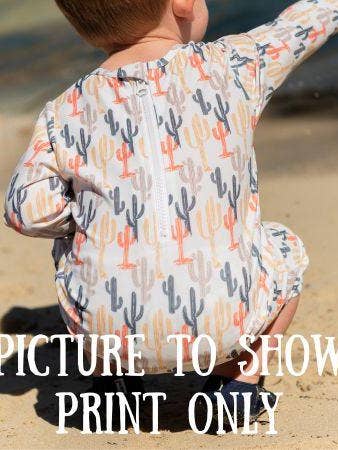 Conjunto de natação de duas peças para cactos coloridos UPF 50+ por atacado de ClayBearOfficial