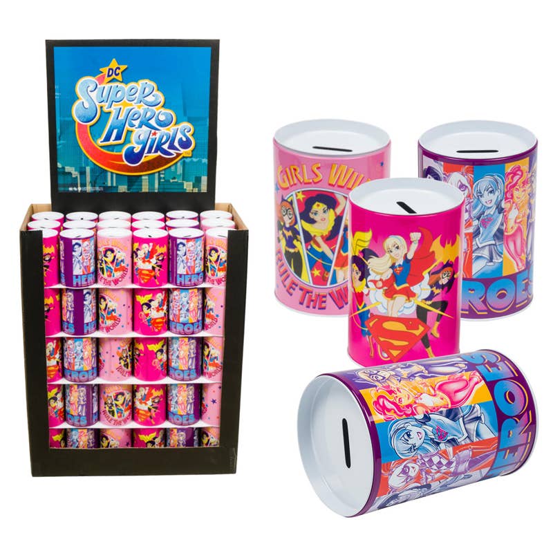 Deluxe Import Trading - Wholesale Money/Piggy Bank - Kids & Baby - DC Super Hero Girls Tin Bank - 6''x4'' - Savings Bank0