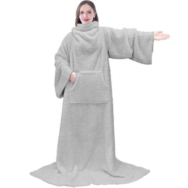 Pavilia - Wholesale Throw Blanket - Sherpa Fluffy Blanket with Sleeves