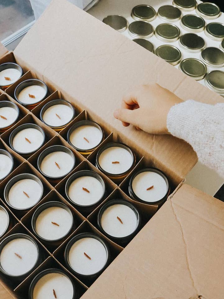 Wood Wick Soy Candles - Brandless Candles, Private Labels for wholesale by Magnolia Candle Company
