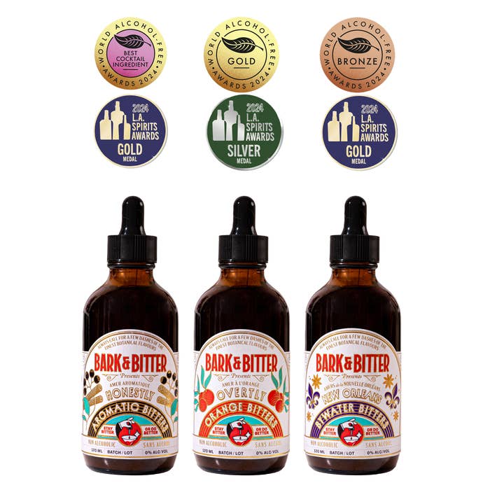 Non-Alcoholic Cocktail Bitters Retail Starter Pack (12x4oz) for wholesale by Bark & Bitter