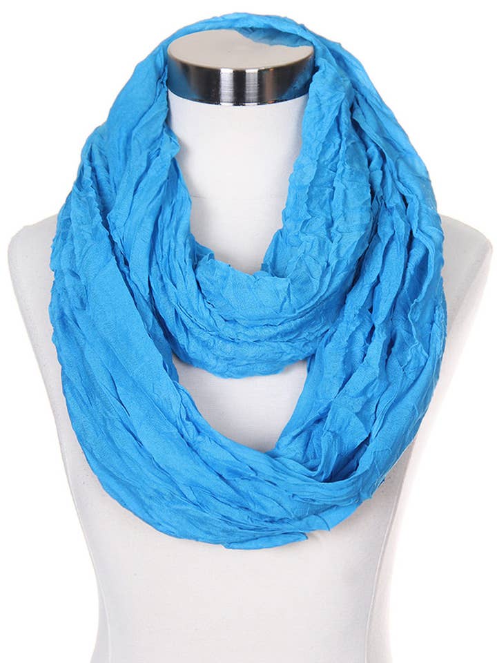 Bufanda Infinity Crinkle de color liso para venta al por mayor de Hana