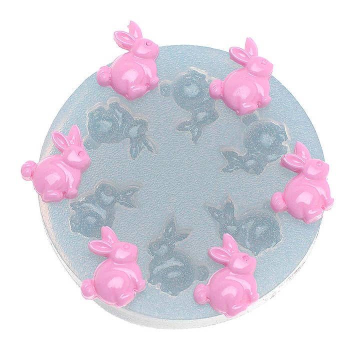 Mini Easter Bunnies Silicone Mold Cake Cupcake Decorating Fondant Baking Mold Chocolate Candy Mould DIY for wholesale by Flexarte USA