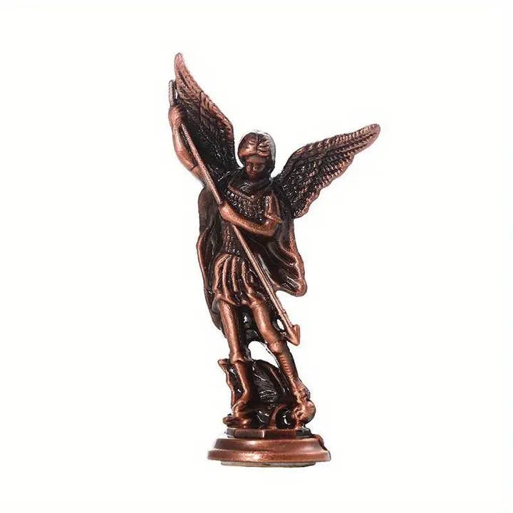 SAN JUDITAS RELIGIOUS ARTICLES - Wholesale Decorative figurine - AUTO DEVOTIONAL: 3" ST. MICHAEL METAL STATUE2